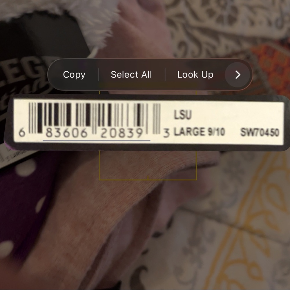 New w/tags LSU Purple and White home Slippers size large 9/10 polka dot tigers - Picture 9 of 10